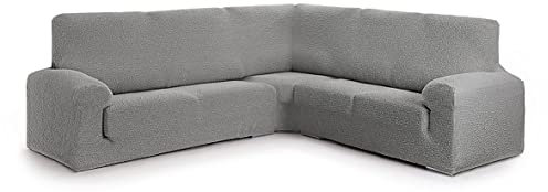 Milica Bezug für Ecksofa, aus anpassbarem Stoff, Butan, Größe XL (bis zu 600 cm), Farbe 06 grau