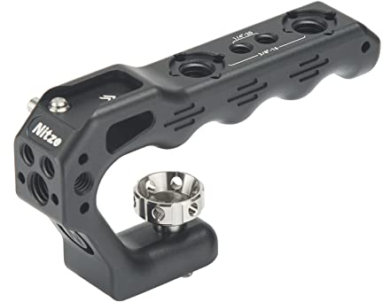 Nitze Top Handle, Mini Handle Grip mit 3/8-16 ARRI Locating Pins,für Camera Cage, Universal Video Rig, DSLR kameras (Lil Stinger II Handle) -PA28M-D2