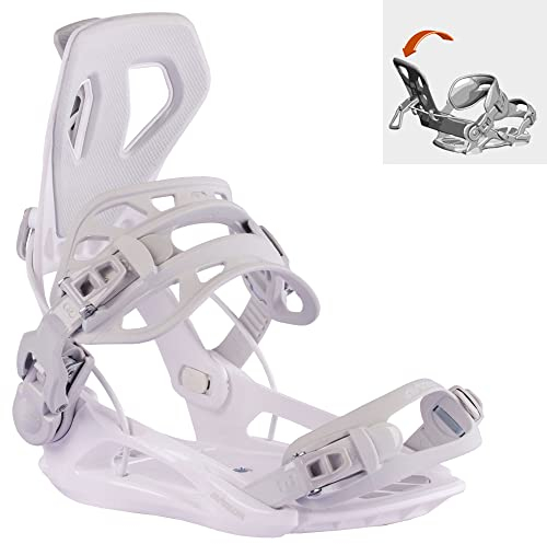 Airtracks Snowboardbindung Master W Pro Fastec™ System Snowboard Bindung Größen S M L (L - weiß (41-45))