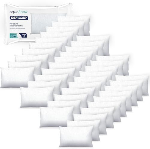 Aquafloow 40x Sachets de Granulés pour Déshumidificateur 250 g, Contrôle des Moisissures pour Pièces de 40 m² | Recharges Ultra-Absorbantes