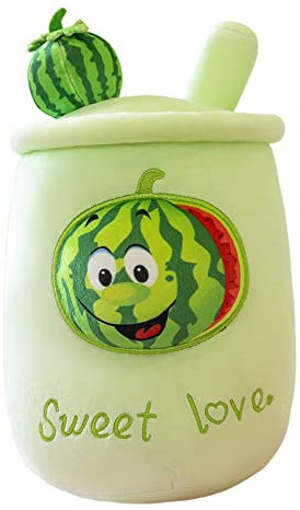 ISAKEN Bubble Tea Boba Plush Toy Milk Tea Soft Doll Cartoon Teacup Shaped Plush Dolls Hug Pillow Kids Toys for Birthday Party