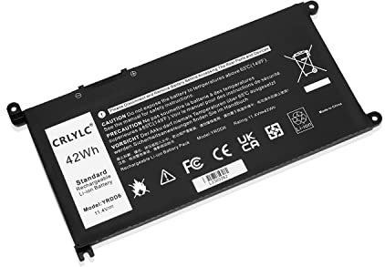 CRLYLC 42Wh YRDD6 Batería para portátil DELL Latitude 3310 2 en 1 Series Reemplazo para Inspiron 3480 3490 3493 3590 5480 7586 Series Vostro 3491 5481 Ultrabook Notebook 1VX1H 01VX1H VM7322 Battery