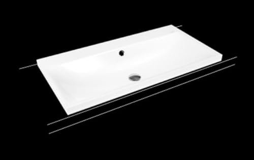 Kaldewei Silenio Aufsatzwaschtisch 3041 900x460x40 mm, 904006003001, Ausführung: ohne Hahnlochbohrung mit Überlauf