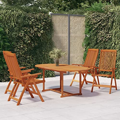 BULANED 5-TLG. Garten-Essgruppe, Gartenmöbel Set, Garten Möbel, Gartengarnitur, Sitzgarnitur, Gartenset, Garten Möbelsets, Sitzgruppe Garten, Massivholz Eukalyptus