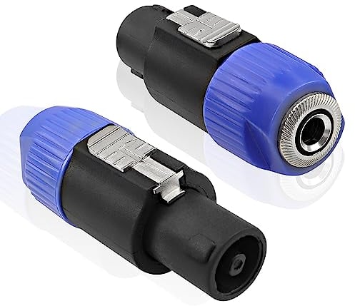 MEIRIYFA Speakon 2 connettori adattatori da 6,35 mm a connettore maschio Speakon maschio a TS femmina mono da 6,35 mm NL4FX, NLT4X, NL2FC