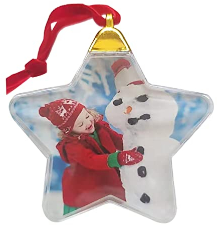 Onlynery 6er Set Weihnachtskugel, Fotokugel-Anhänger, Fotokugel Transparent Für Fotos, Weihnachtskugel Zu Aufhängen, Christbaumschmuck Zum Befüllen Dekoartikel, Weihnachtsbaumkugeln Dekorationskugeln