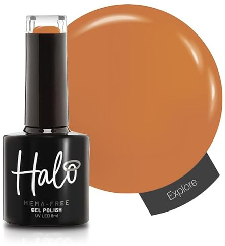 Halo Gel Polish 8ml - Explore. UV/LED Gel Nail Polish, Long Lasting & Easy To Apply. Nail Art Colours For Manicure & Pedicure. Gel Polish For Professional & Home Use.