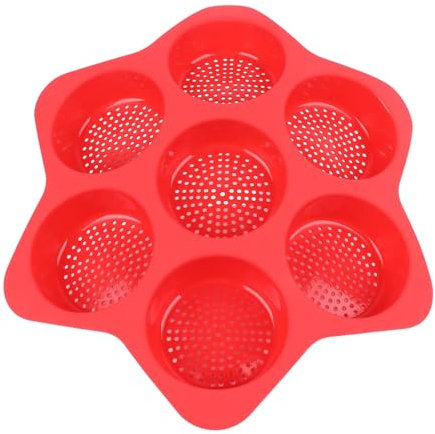 AMONIDA Molde para Bollos de Hamburguesa, Silicona de Grado Alimenticio, Molde para Hornear Pan de Hamburguesa de Alta Resistencia Al Calor para Pastel de Capas (Rojo)