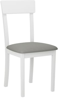 Mirjan24 Esszimmerstuhl Lilo I, B:43 x H:86 x T:47 cm, Polsterstuhl, Rahmen aus Buchenholz Gepolsterte Sitzfläche aus Stoff Stuhl für Arbeitszimmer Esszimmer Küchenstuhl (Weiß/Hygge 91)