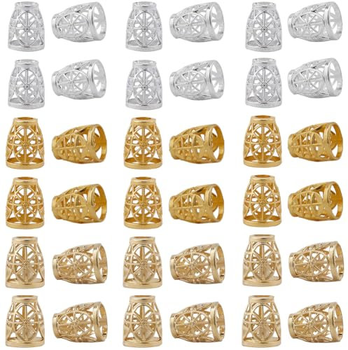 GORGECRAFT 3 Farben 90 Stück Hohle Glockenstopper Aus Metall Konische Kordelenden Kappen Verschluss Seilverschluss Endstopper Reißverschluss Zugseilenden Für Kordelzug Schlüsselband Tasche DIY