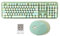 Keyboard Mouse Set Keyboard & Mouse Combos 2.4GHz Wireless Keyboard 104 Key Ergonomic Computer Keyboard Plug and Play Office Desktop Cute Keyboard for Computer (green mixed colors)