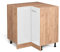 Vicco Eckunterschrank R-Line, Weiß Hochglanz/Goldkraft Eiche, 75.6 cm, AP Eiche
