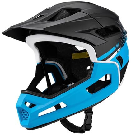 kowaku Casco da Bici Casco da Bicicletta Integrale Casco da Mountain Bike da Strada Portatile con Imbottitura Staccabile per Uomo, Donna, Mountain Bike, Blu Nero
