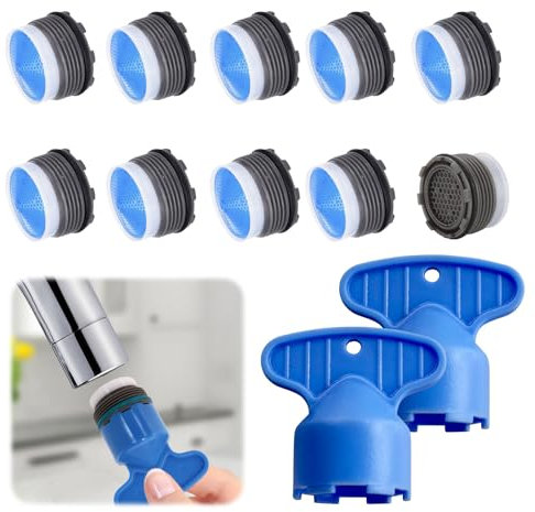 MMDOCO 10erPack Wasserhahn Luftsprudler, WasserhahnSieb Luftsprudler, Kitchen Sink Aerator, mit 2 Schlüsseln Wasserhahnsieb Luftsprudler-Einsätze, für die meisten Wasserhähne (M18.2)