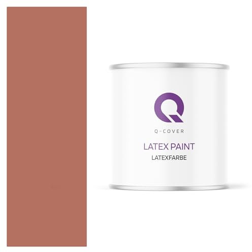 Q-COVER Latexfarbe 2L Ziegel Rot – matte Wandfarbe & Deckenfarbe für Innen, hohe Deckkraft, scheuerbeständig (Klasse 3), tropfgehemmt, ideal für Wohnzimmer, Küche und Flur