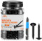 250 PCS Black Modified Truss Head Wood Screws, M4.2 X 25mm Hardened Steel Multipurpose Screw, Oxide Coated for Corrosion Resistance, Ideal for Wood, Metal, and Plastic by TPOHH