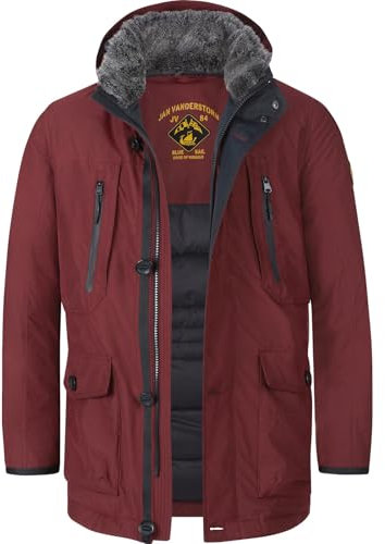 Jan Vanderstorm Herren Funktionsjacke Botulfr Winterjacke | Atmungsaktiv, Wasser- Und Windabweisend | Größe 50-76 dunkelrot, 3XL (XXXL) - 66