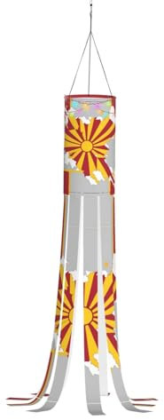 Nordmazedonien-Flagge, Map02Halloween, Geister-Windsack, fliegende Beleuchtung, Zombie-Hof, Outdoor-Dekoration, fließende Party, Robe, Dekorieren