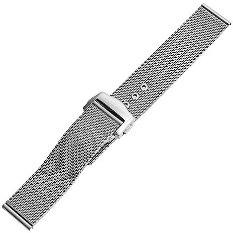 kongsou 20 mm Milan 316L Edelstahl-Uhrenarmband für Omega 007 James Bond Seamaster 300 Uhrenarmband, gewebte hochwertige Metallarmbänder