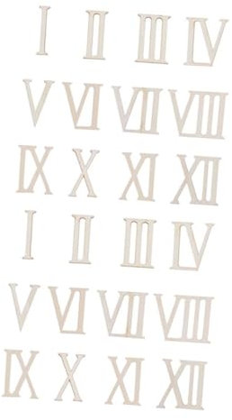 BELLIFFY Sets Römische Ziffern Holzspäne Hochzeitsdekorationen Digitaluhr Römische Zahlen Buchstaben DIY Handwerk Dekoration Layout Ornamente Römische Ziffern Römische Zahlen Ausschnitt
