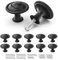 Misuyue Matte Black Cabinet Knobs 30mm Drawer Handles, 10pcs Chic Vintage Modern Small Cupboard Door Knobs