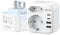 LENCENT Adaptateur Prise Inde avec 2 Type C et 2 USB-A, Adaptateur Type D 6 en 1 Prise Indienne Pliable pour Sri Lanka, Népal, Niger, Liban, Ghana, Myanmar, Sénégal