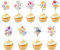 Floral Baby Shower Cupcake Toppers - 36 Pcs Colorful Wildflower Themed Edible Flowers Cake Toppers Decorations Girls Gender Reveal Baby In Bloom Party Wedding Birthday Party Decor Supplies