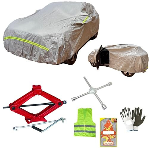 COMPATIBILE CON RENAULT Kadjar dCi 130 CV 4x4 Energy Zen KIT PER AUTO TELO COPRIAUTO FELPATO COPERTURA IMPERMEABILE+CRIC A PANTOGRAFO+CHIAVE A CROCE SET PER GARAGE EMERGENZA