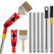 Multiangle Paint Brush Extender Holder Extendable Paint Brush, 1.7m Paint Roller Extension Pole with Paint Brush, 180° Adjustable Angle fits Most Rollers and Scrapers