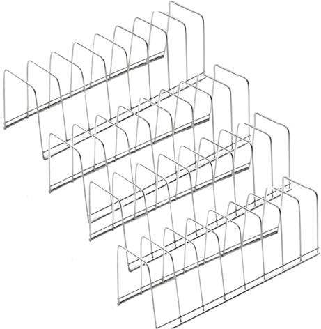 Ligeinsrk Plate Holder 4Pcs Plate Organizer for Cabinet Rack Stainless Steel Kitchen Organiser for Cutting Boards, Bakeware, Cooling Racks, Pots & Pans, Serving Trays, holder, for cupbo