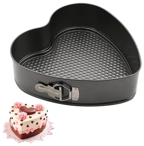 IVEOPPE Springform 19,5cm Herz Backform - Kuchenform mit Antihaftbeschichtung, Backformen, Tortenform, Kuchenformen für Kuchen Backen