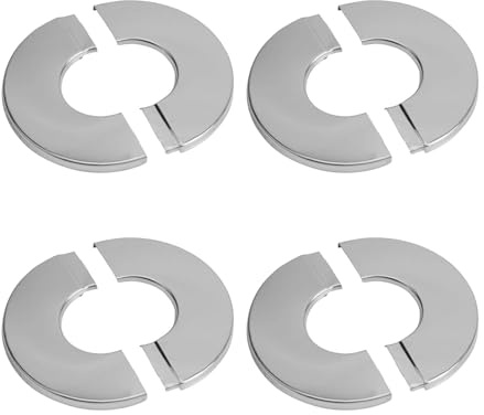 Wellrun 4PCS Shower Pipe Covers,Stainless Steel Round Decorative Escutcheon Plate,Split Water Pipe Covers for Shower,Faucet,Plumbing(28 mm/35 mm Diameter)