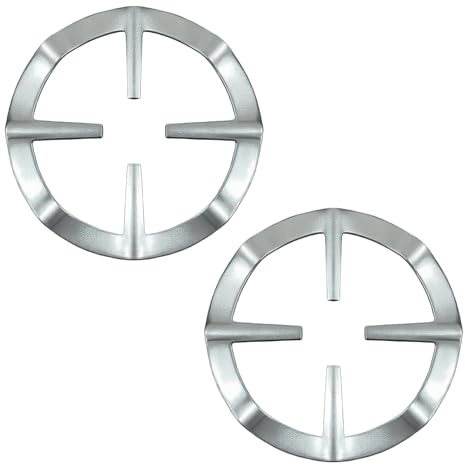 2 Stück Wok Ring Support Gusseisen Wok Ring - Gasherd Kreuz Topfträger Gaskocher Gitter, Aufsatzringdauerhaft für Gaskocher, Topfauflage für Kaffeekocher, Mokkakannen Ständer 13.3 cm(Silber)