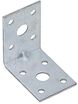 DMX - Winkelverbinder mit Sicke 20er-Pack 50x50x35 - Schwerlastwinkel - Holzverbinder - Metallverbinder für Holz - Lochblech - Verzinktes Blech 2,0mm - Stahlwinkel - Montagewinkel KPL