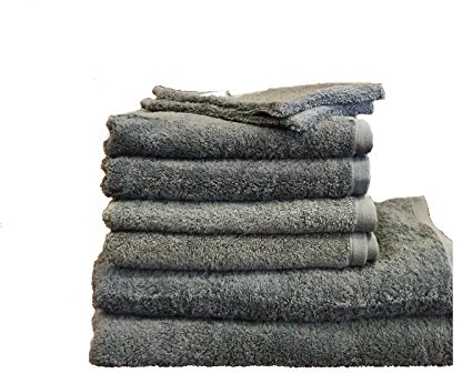 Ross Vita 4004-88 Anthrazit SET Angebot: 4X Handtuch 50x100 cm und 2X Duschtuch 70x140 cm + GRATIS 2X Waschhandschuhe anthrazit dazu!