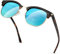 KANASTAL Tortoise Blue Sunglasses Mens Half Frame Mirrored Leopard Polarised Womens Vintage Retro Ladies Driving Road Trips Fishing Running - Tortoiseshell Metal Blue Lens