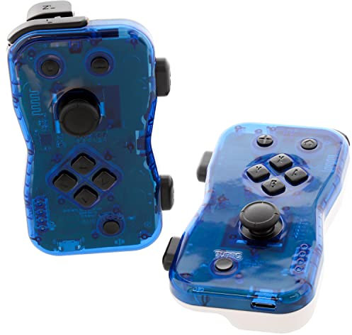 Nyko Dualies Controller Set for Nintendo Switch - Blue/White: Comfortable, Responsive, and Precise Wireless Gaming with Motion Control, USB C Charge Cable. Joycon Alternative