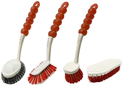 Chainmail Brush for Cast Iron Pan (Red)