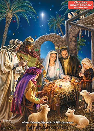 Vermont Christmas Company Adventskalender und Krippengeschichte mit leuchtendem Licht