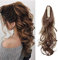 SEGO Ponytail Extension Pferdeschwanz Haarteil Haarverlängerung Zopf mit Butterfly-Klammer Hair Piece Haar Glatt Hitzebeständig wie Echthaar Gewellt-Mittelbraun MiX Hellbraun 45 cm