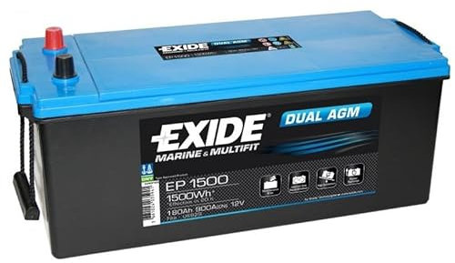 - EXIDEBATTERIE EXIDE DUAL AGM EP1500 12V 180AH 900A