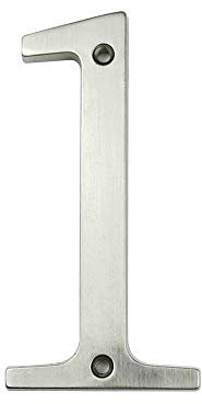 HASWARE Hausnummer Zeichen 4 Zoll (10 cm) moderne Tür Nummern Beschilderung Plaque Street Home Adresse Ziffern Zinklegierung (Silber, 1)