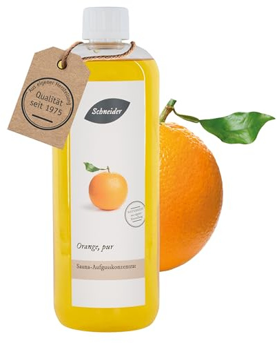 Saunabedarf Schneider Sauna Aufguss Konzentrat Orange Pur - 1000ml, naturreine, ätherische Öle, wohltuender Saunaaufguss & langanhaltendes Dufterlebnis
