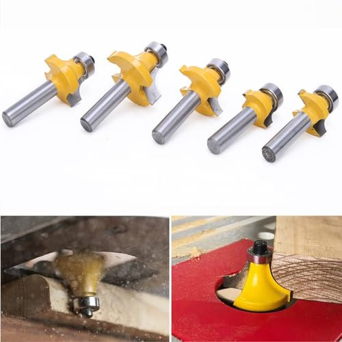 Fräser, 5 Stück/Satz 8 mm Schaft Rund über Fräser Bits Holzbearbeitung Runde Ecke Fräser Werkzeug Tischkantenfräser Bit Set Holzbearbeitung Fräser