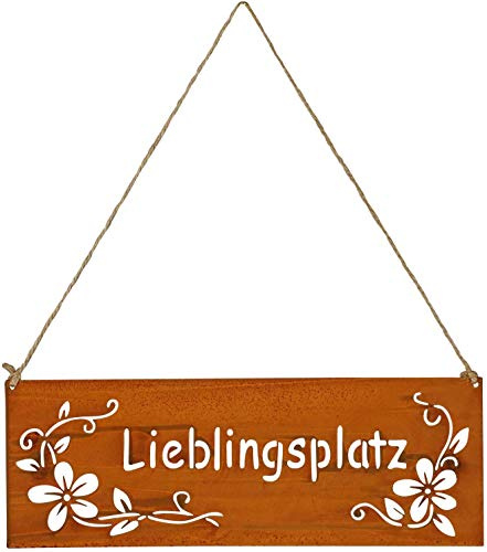 LB H&F Türschild - Schild Rost Metall zum aufhängen (Lieblingsplatz)
