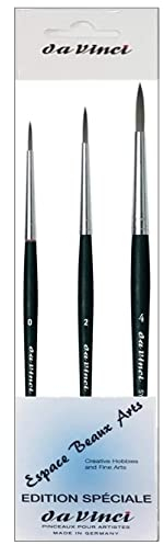 Da Vinci Serie 373 (3373), Set 3 Pinsel rund Synthetik, 0, 2, 4