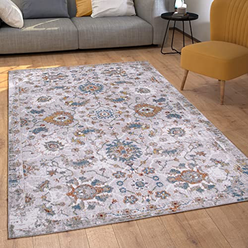 Paco Home Teppich Wohnzimmer Kurzflor Schlafzimmer Vintage Orientalisch Moderne Ornamente Bordüre, Grösse:80x300 cm, Farbe:Bunt 2