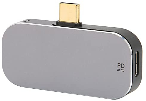 cigemay USB C auf Displayport Adapter, Tragbare 3 In1 MiniPD USB C Dockingstation, Hochgeschwindigkeits-Datenübertragung, für Handy, Laptop, Tablet