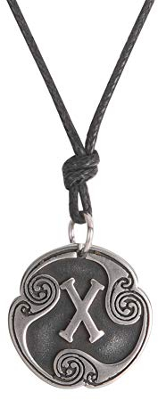 Amaxer 24 Runen Talisman Wikinger Schmuck Asatru-Halskette für heidnische Wicca-Anhänger nordische Vintage Runen verstellbare Seilkette