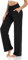 VIGVAN Jogginghose Damen Baumwolle Freizeithose Yogahose Weites Bein Aktive Freizeit Kordelzug Lose Lounge Pants Breites Bein Hausehose Sporthose mit Taschen (Schwarz, XXL)